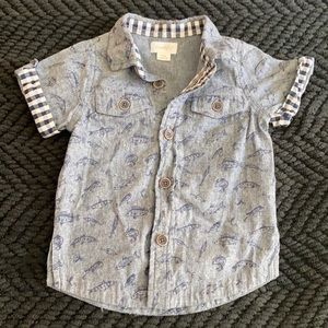 Mudpie toddler Fish button up shirt